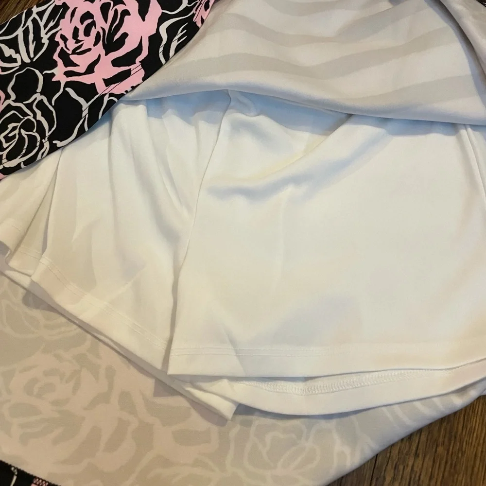Justice NWT black white and pink skort size 12